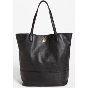 Tory Burch Michelle Pebble Leather Tote Black